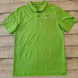 NFL Onfield Apparel Nike Dri-fit Seahawks Green Polo Shirt, Size L